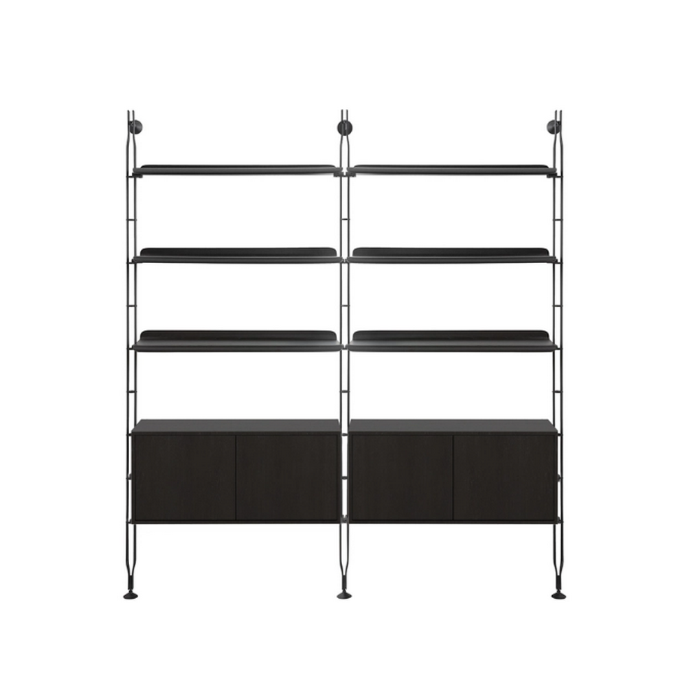 Kartell Стеллаж Adam wood with container ASH Black/Black от Kartell