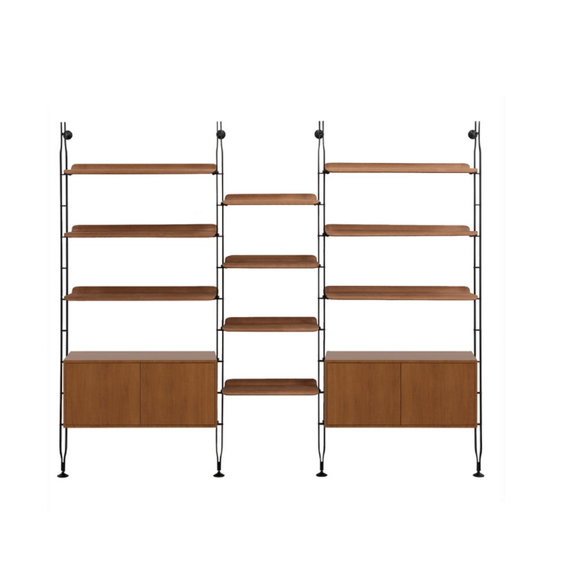 Kartell Стеллаж Adam wood with container Dark Wood/Black от Kartell