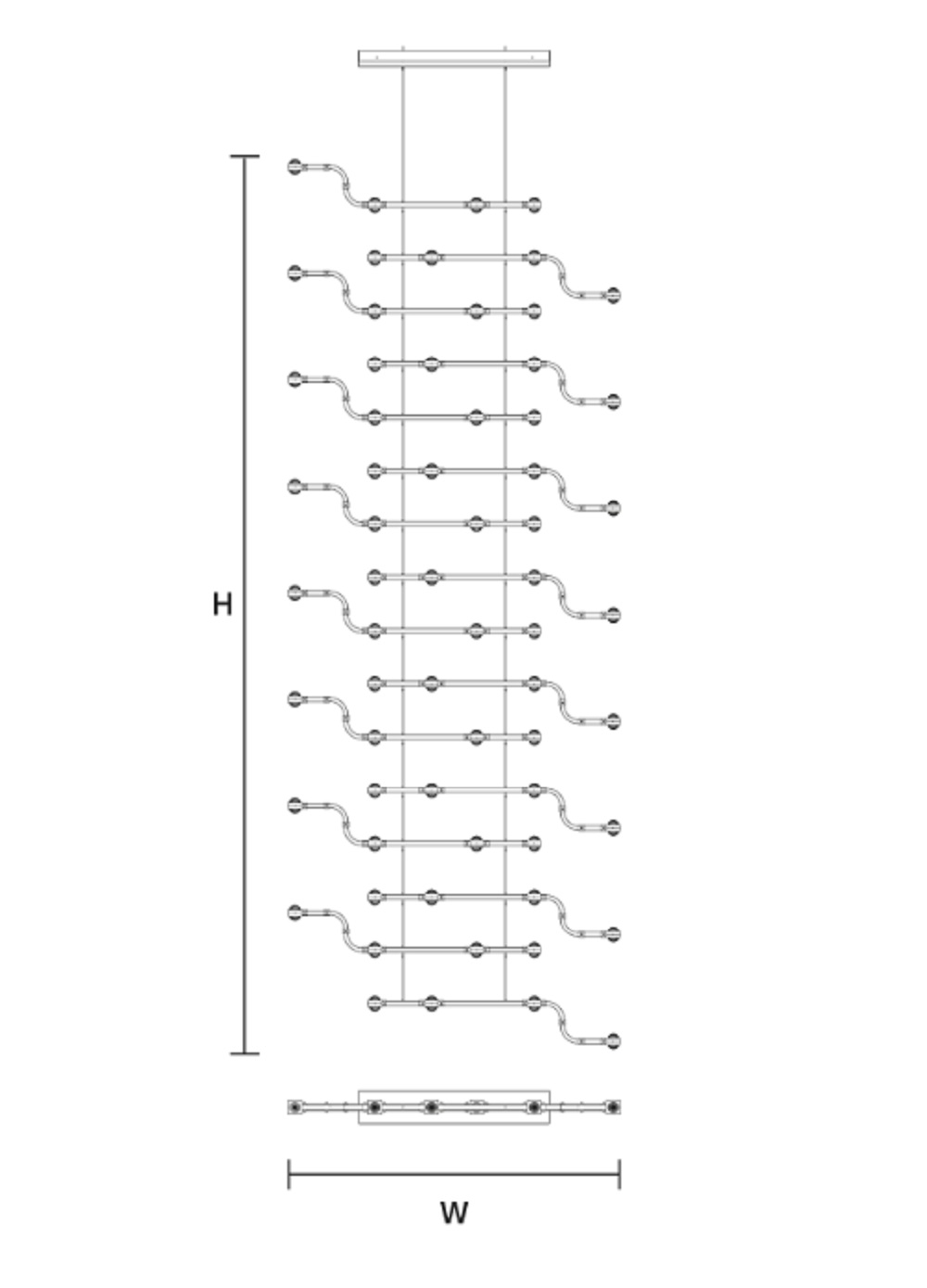 Masiero Бра Raqam N2 Basic Batch B16 Modulo 6x16 от Masiero