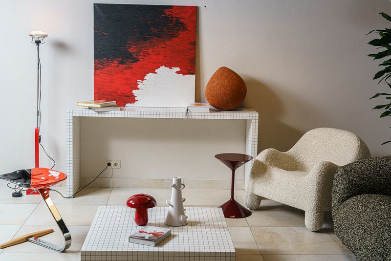 Zanotta Табурет Mezzadro red/black от Zanotta