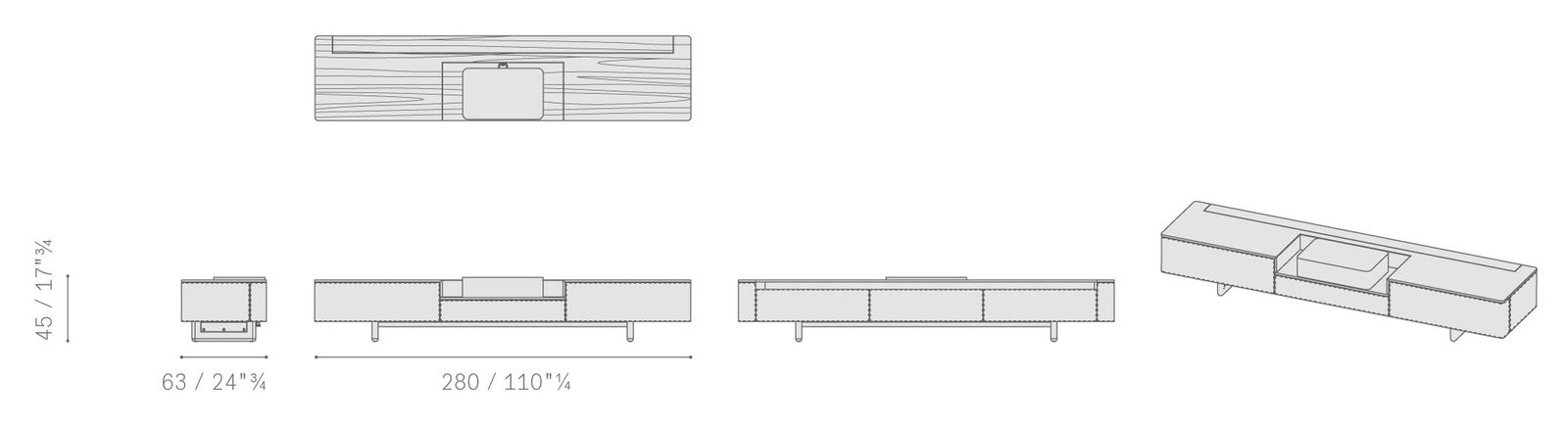 Poltrona Frau Мебель под ТВ Fidelio Multimedia Cabinet/ Poltrona Frau x Leica от Poltrona Frau