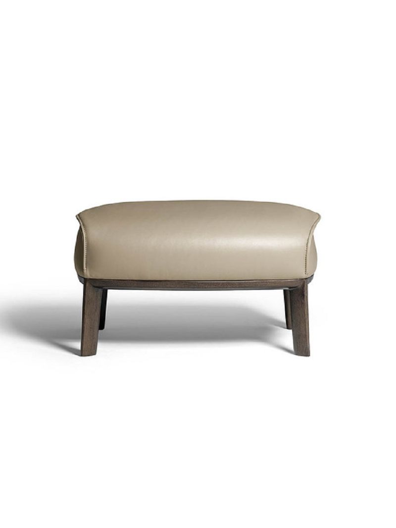 Poltrona Frau Банкетка Archibald Ottoman with Wood Base от Poltrona Frau