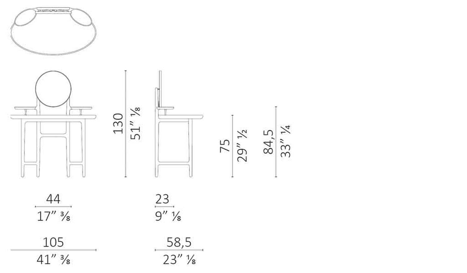 Poltrona Frau Туалетный столик Duo Vanity Desk от Poltrona Frau