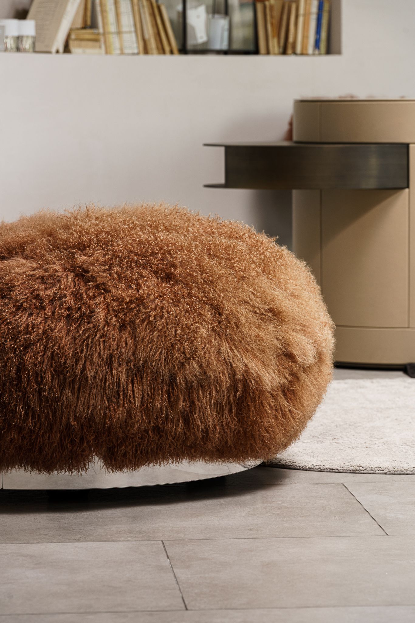 Baxter Пуф Aura Mongolia Light Brown от Baxter — в интерьере