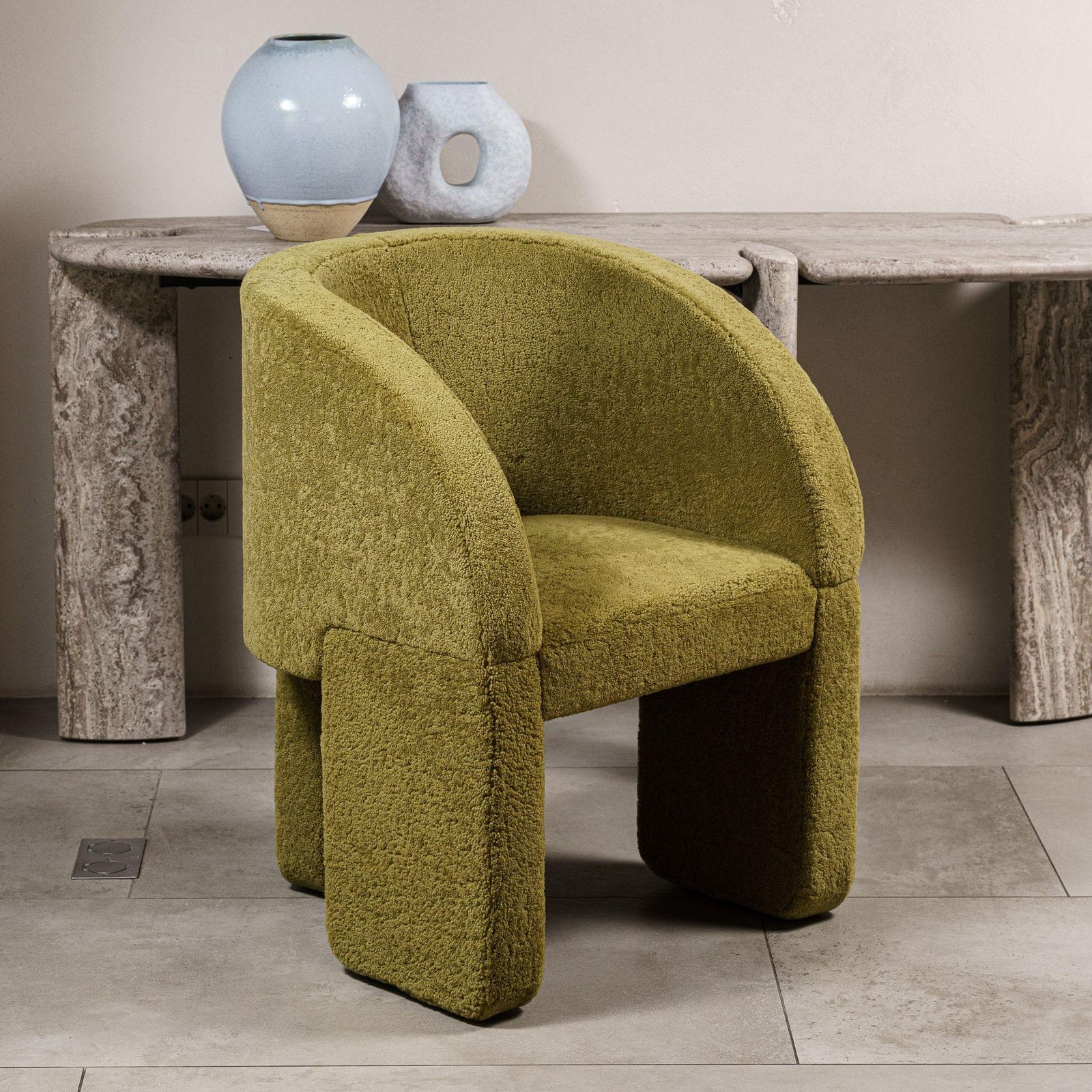 Baxter Кресло Lazy Bones montone oliva от Baxter — в интерьере