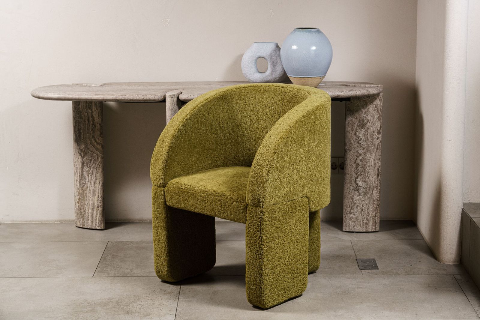 Baxter Кресло Lazy Bones montone oliva от Baxter — в интерьере