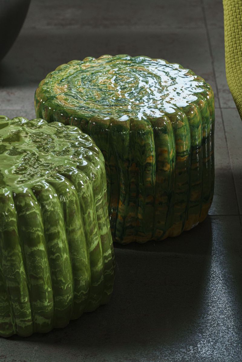 Paola Lenti Уличный журнальный столик Anemone Green от Paola Lenti