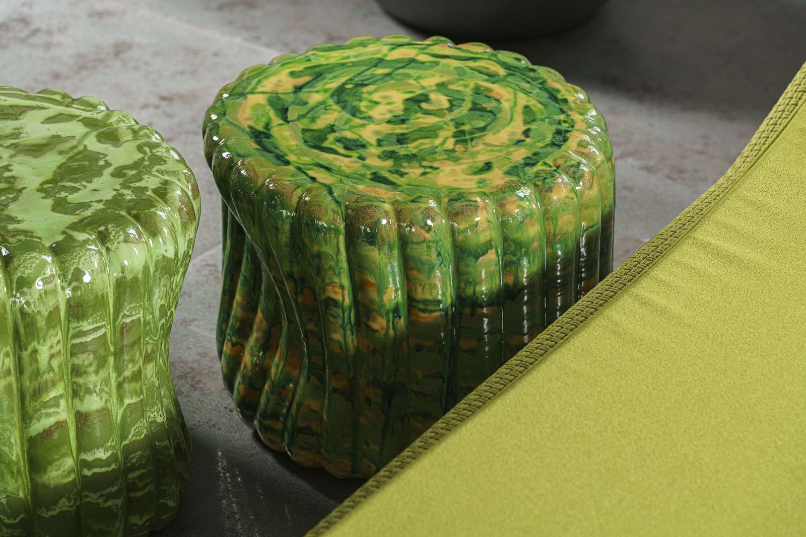 Paola Lenti Уличный журнальный столик Anemone Green от Paola Lenti — в интерьере