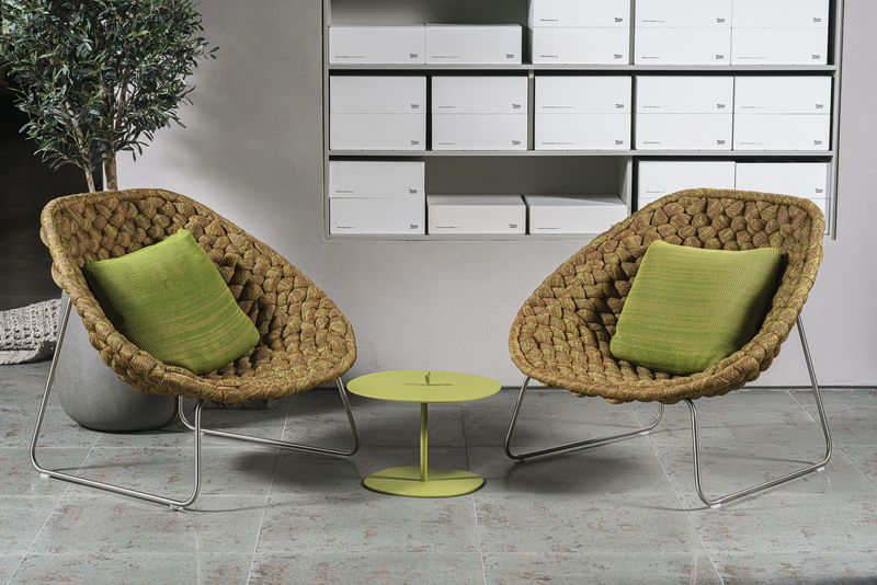 Paola Lenti Уличный журнальный столик Strap Verde Mela от Paola Lenti