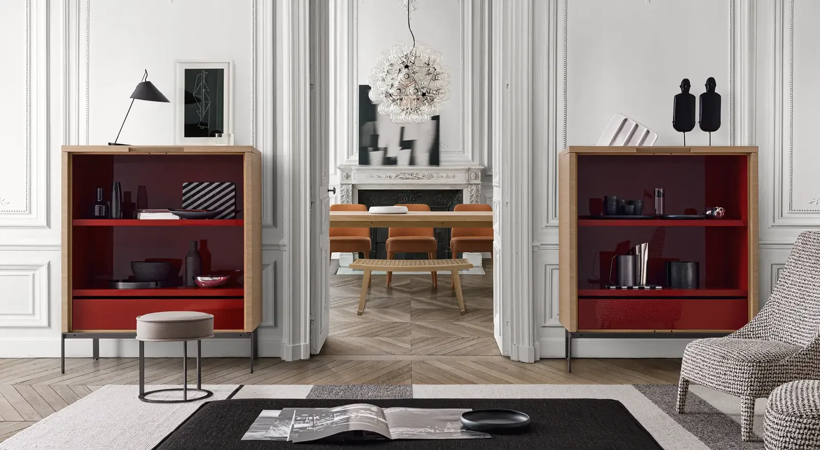 Maxalto Буфет Mida Glossy brick red от Maxalto — в интерьере