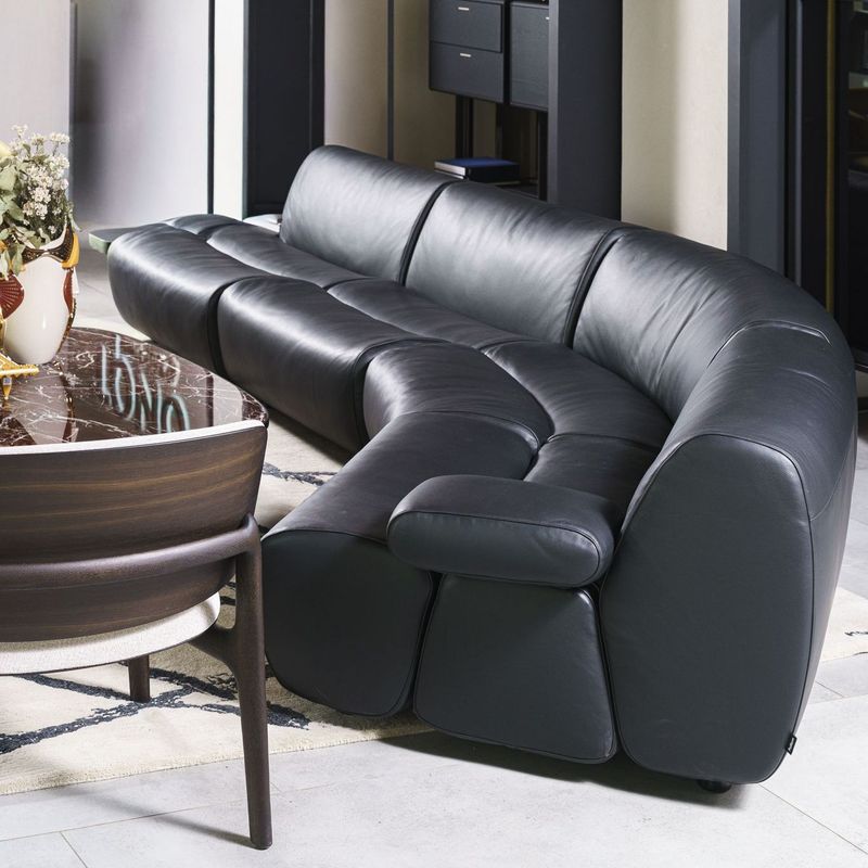 Poliform Модульный диван Ernest Leather black от Poliform