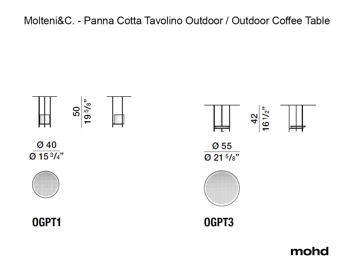 Molteni&C Уличный журнальный столик Panna Cotta D40 yellow desert от Molteni & C