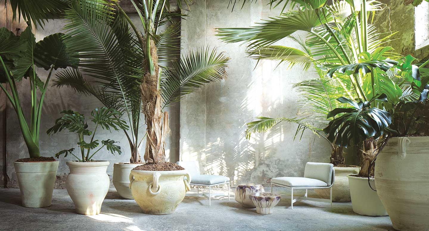 Paola Lenti Уличный табурет Heron от Paola Lenti — в интерьере