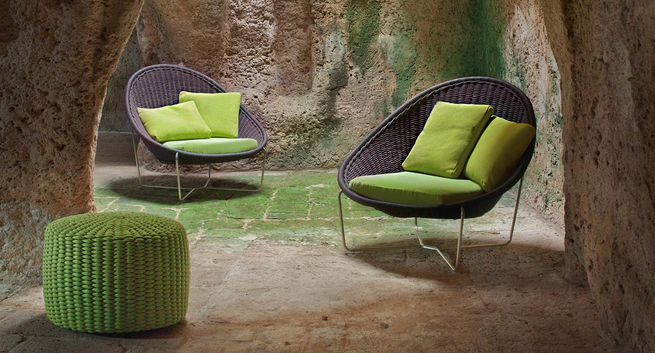 Paola Lenti Уличный пуф Nido от Paola Lenti — в интерьере