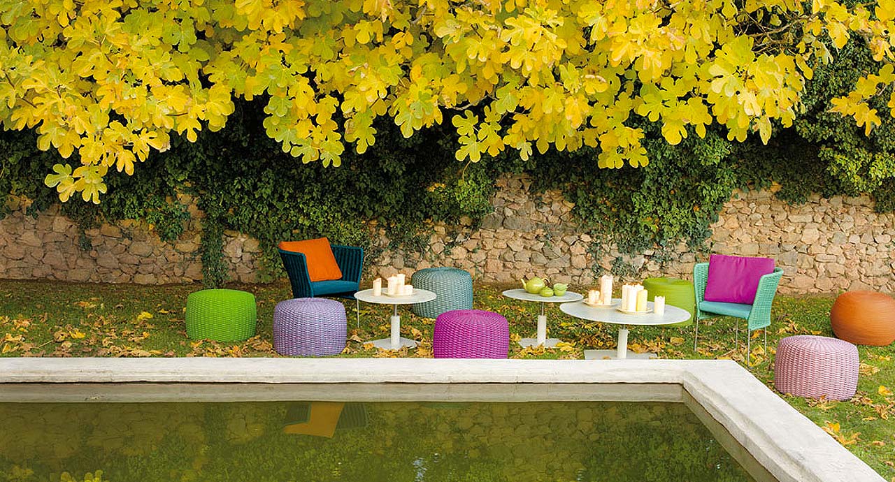 Paola Lenti Уличный пуф Nido от Paola Lenti — в интерьере