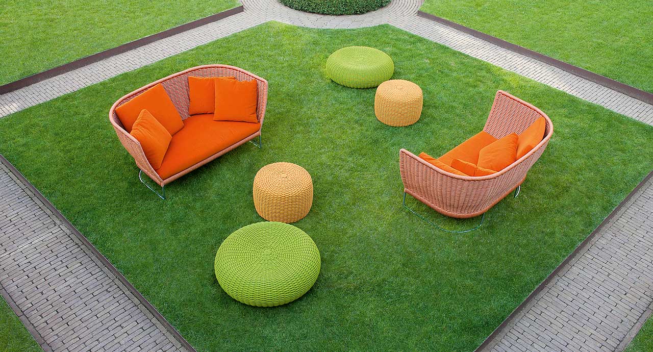 Paola Lenti Уличный пуф Nido от Paola Lenti — в интерьере