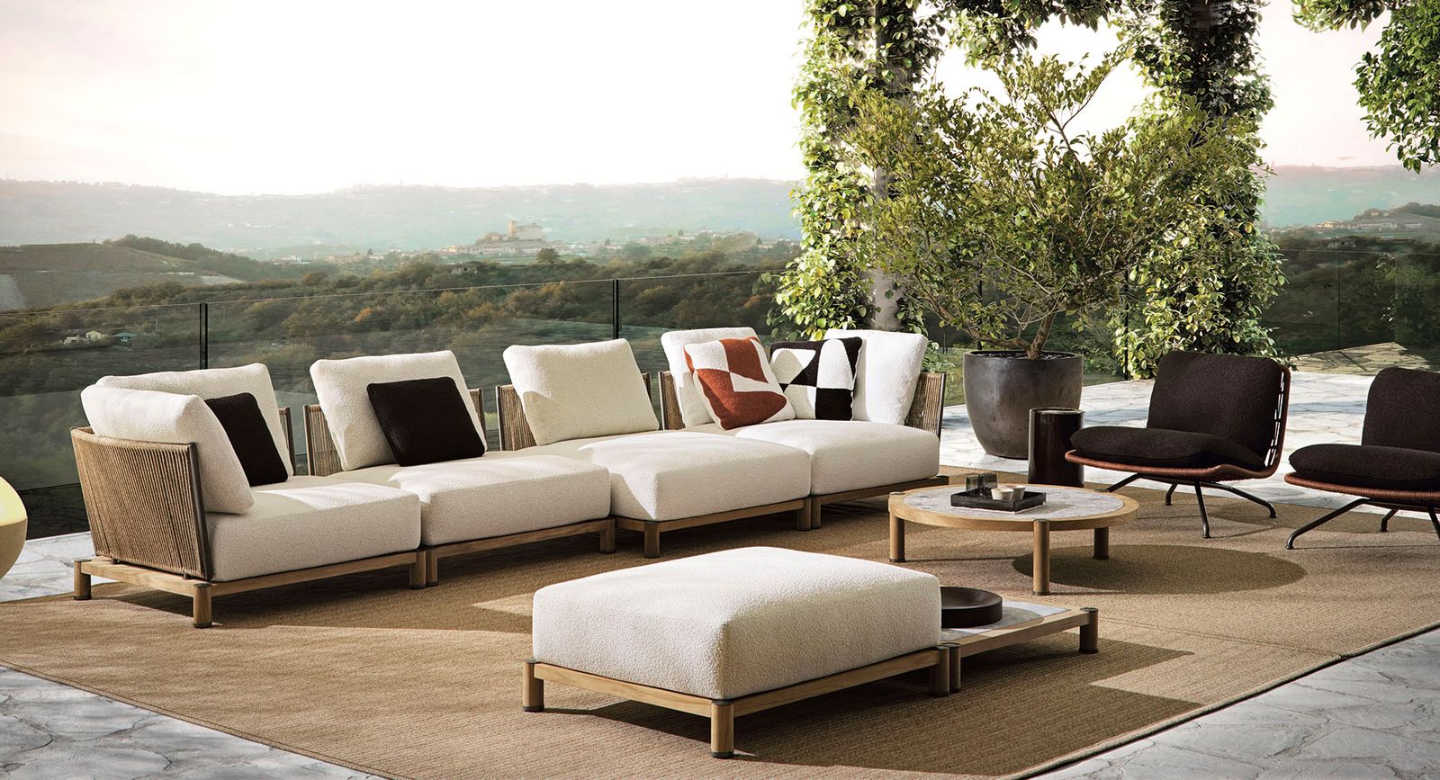 Minotti Уличный ковер Tricot от Minotti — в интерьере