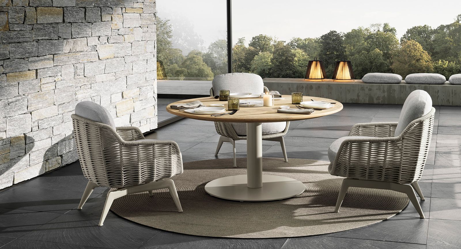 Minotti Уличный стол Bellagio Lounge Dining "Outdoor" от Minotti — в интерьере