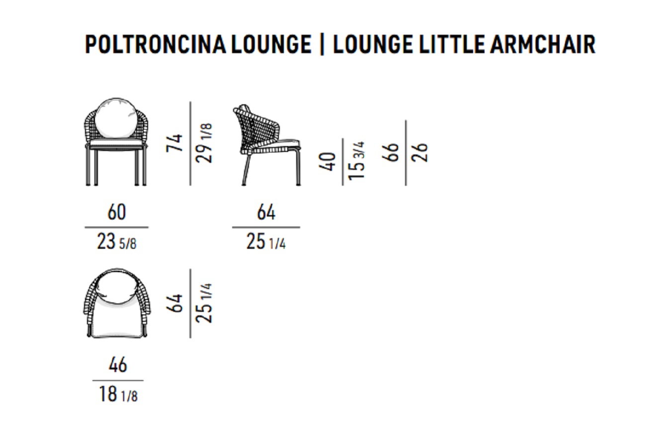 Minotti Уличный стул с подлокотниками Aston "Cord" Lounge Outdoor Chair от Minotti