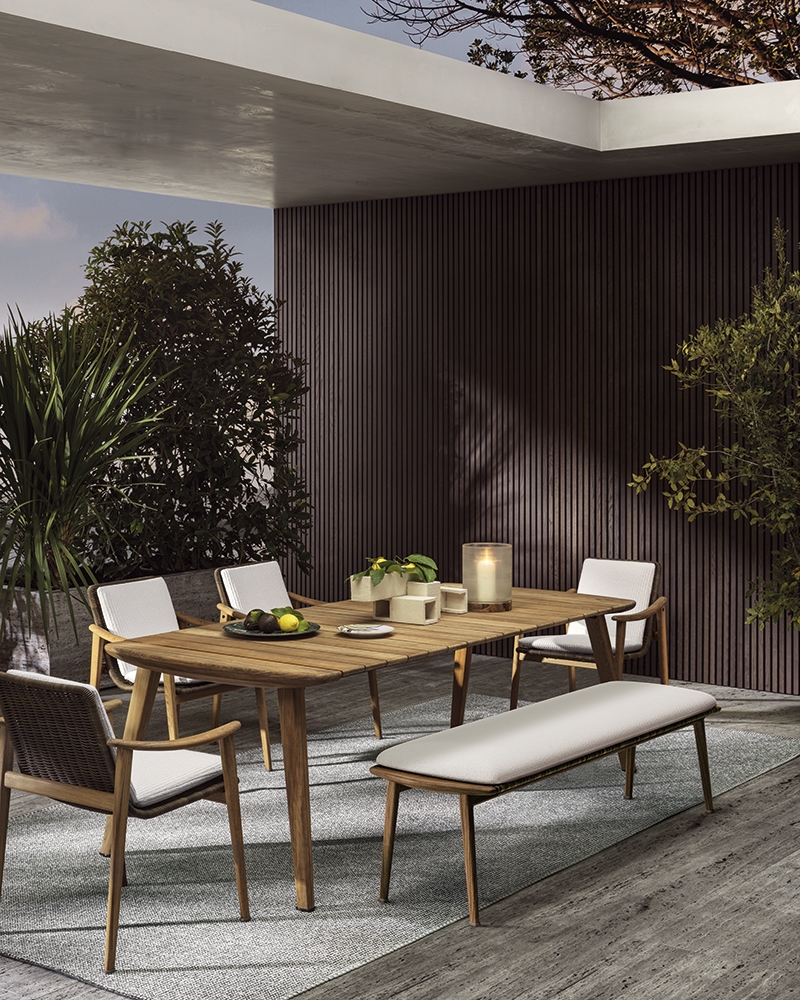 Minotti Уличный стул с подлокотниками Fynn "Outdoor" от Minotti — в интерьере