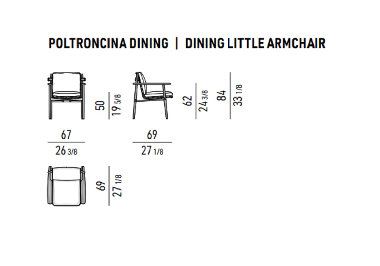 Minotti Уличный стул с подлокотниками Trio Outdoor "Dining" от Minotti