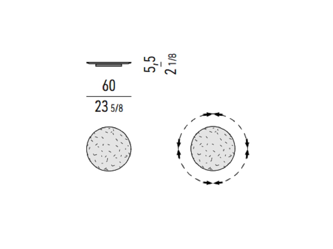 Minotti Уличный вращающийся поднос на стол Lazy Susan Basaltina от Minotti