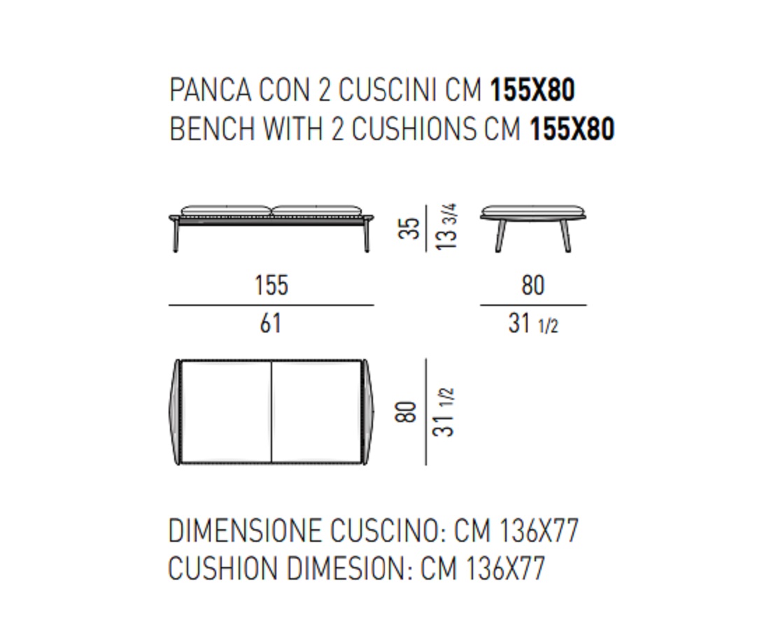 Minotti Банкетка Fynn "Outdoor" от Minotti