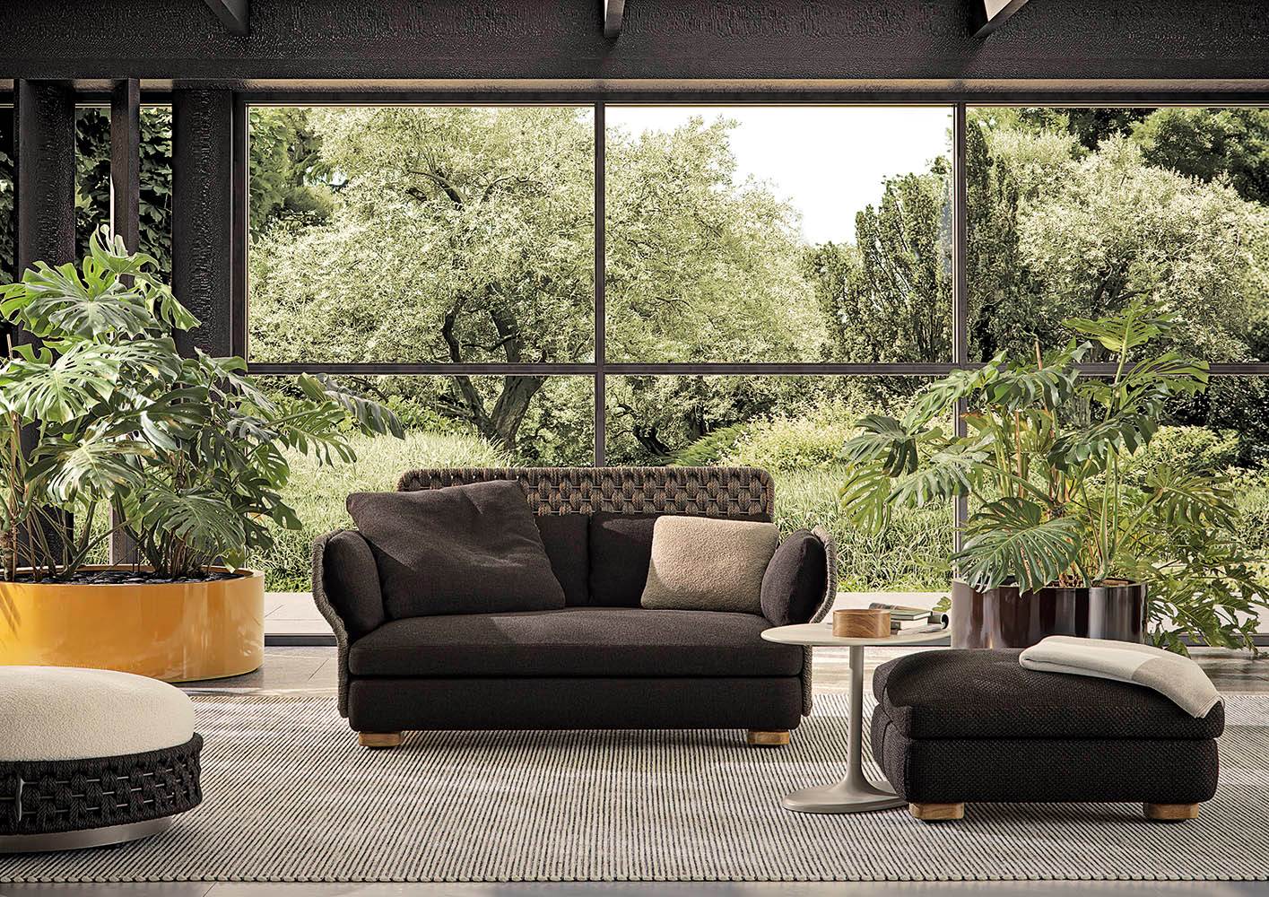 Minotti Уличный пуф Amii от Minotti — в интерьере