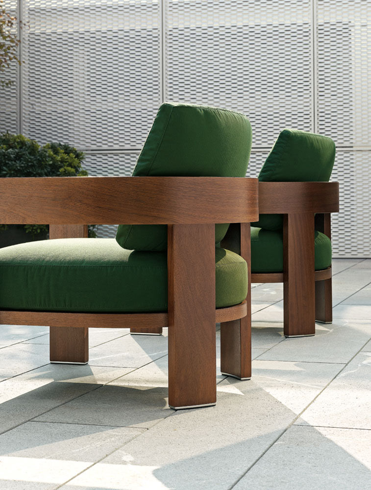 Minotti Уличное кресло Warhol Iroko Outdoor от Minotti — в интерьере