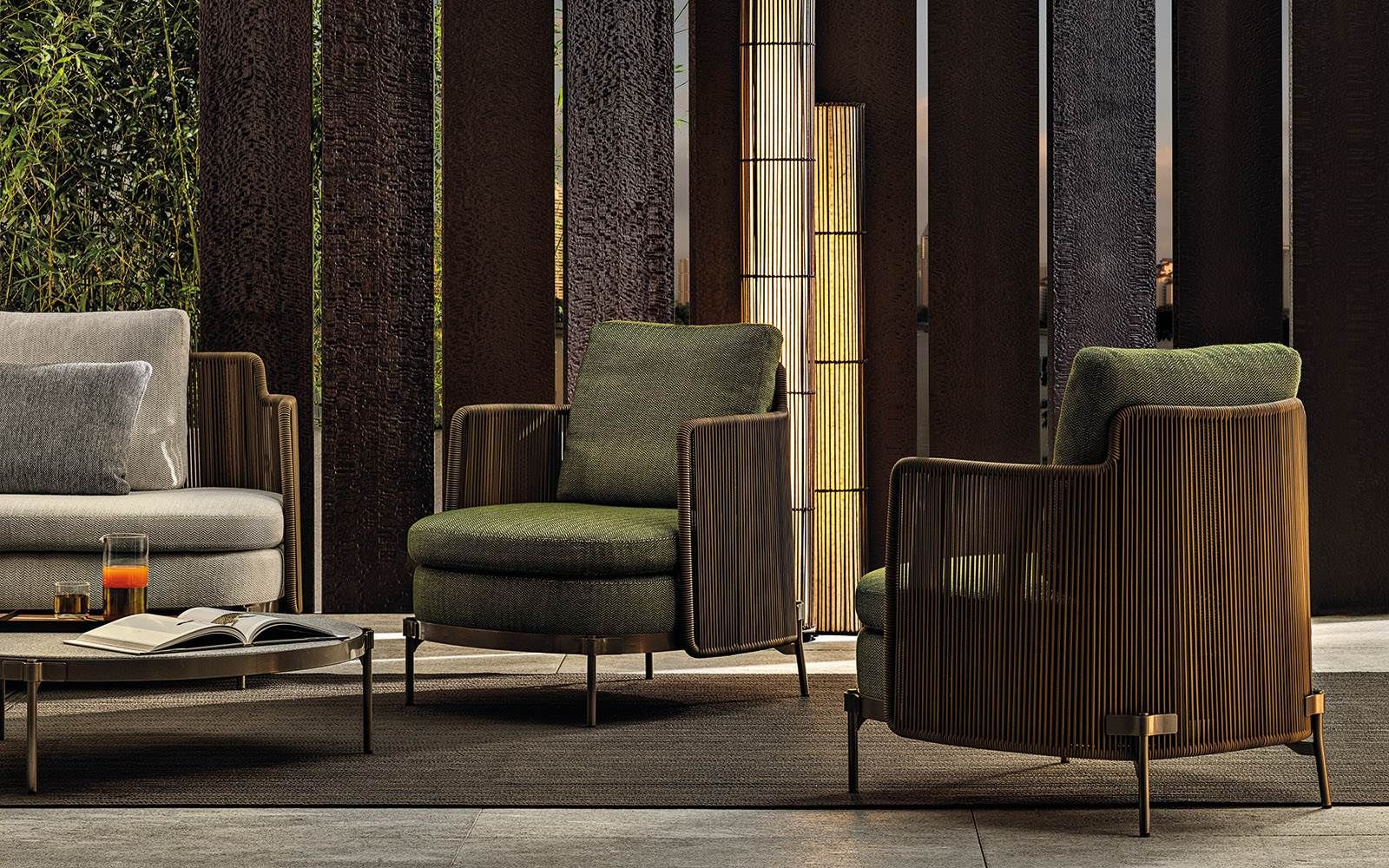 Minotti Уличное кресло Tape "Cord" Outdoor от Minotti — в интерьере