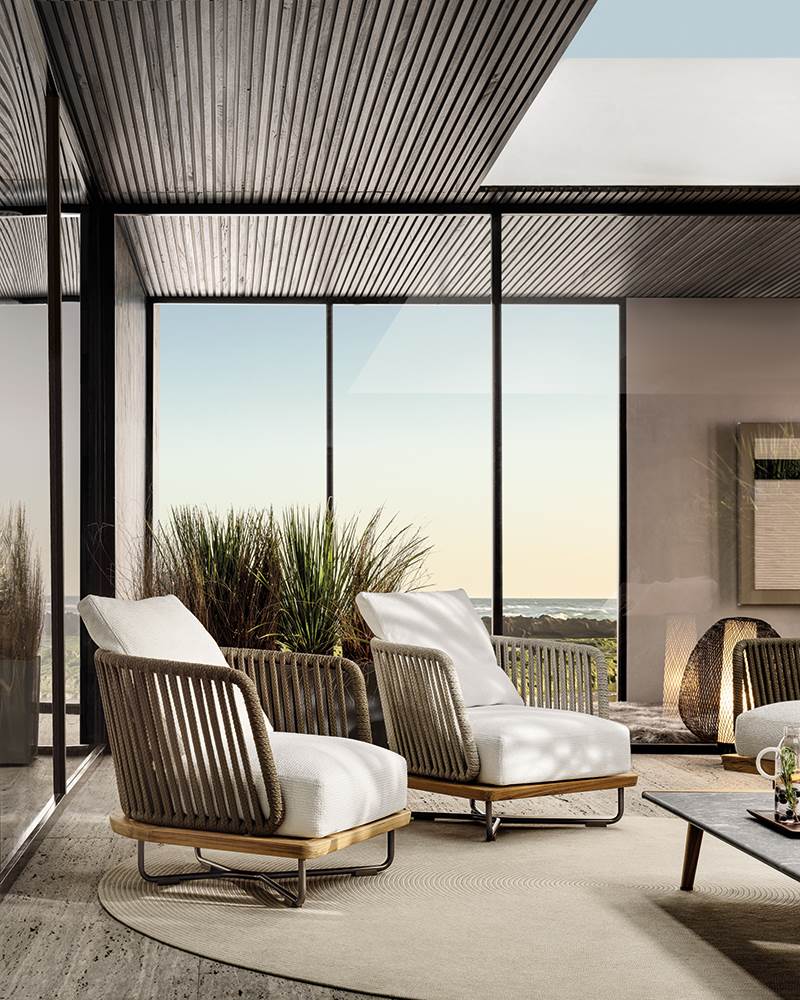 Minotti Уличное кресло Sunray от Minotti — в интерьере