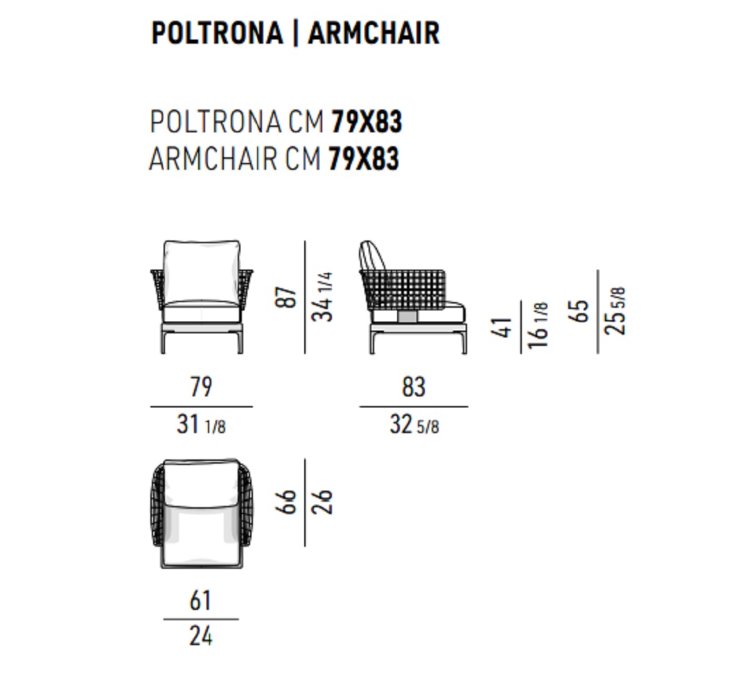 Minotti Уличное кресло Patio от Minotti