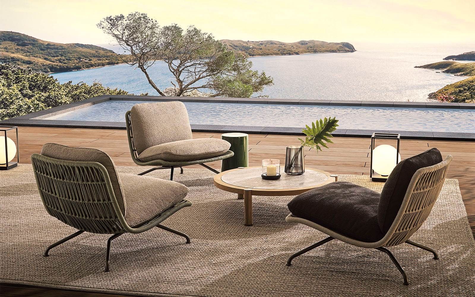 Minotti Уличное кресло Pattie "Cord" Outdoor от Minotti — в интерьере