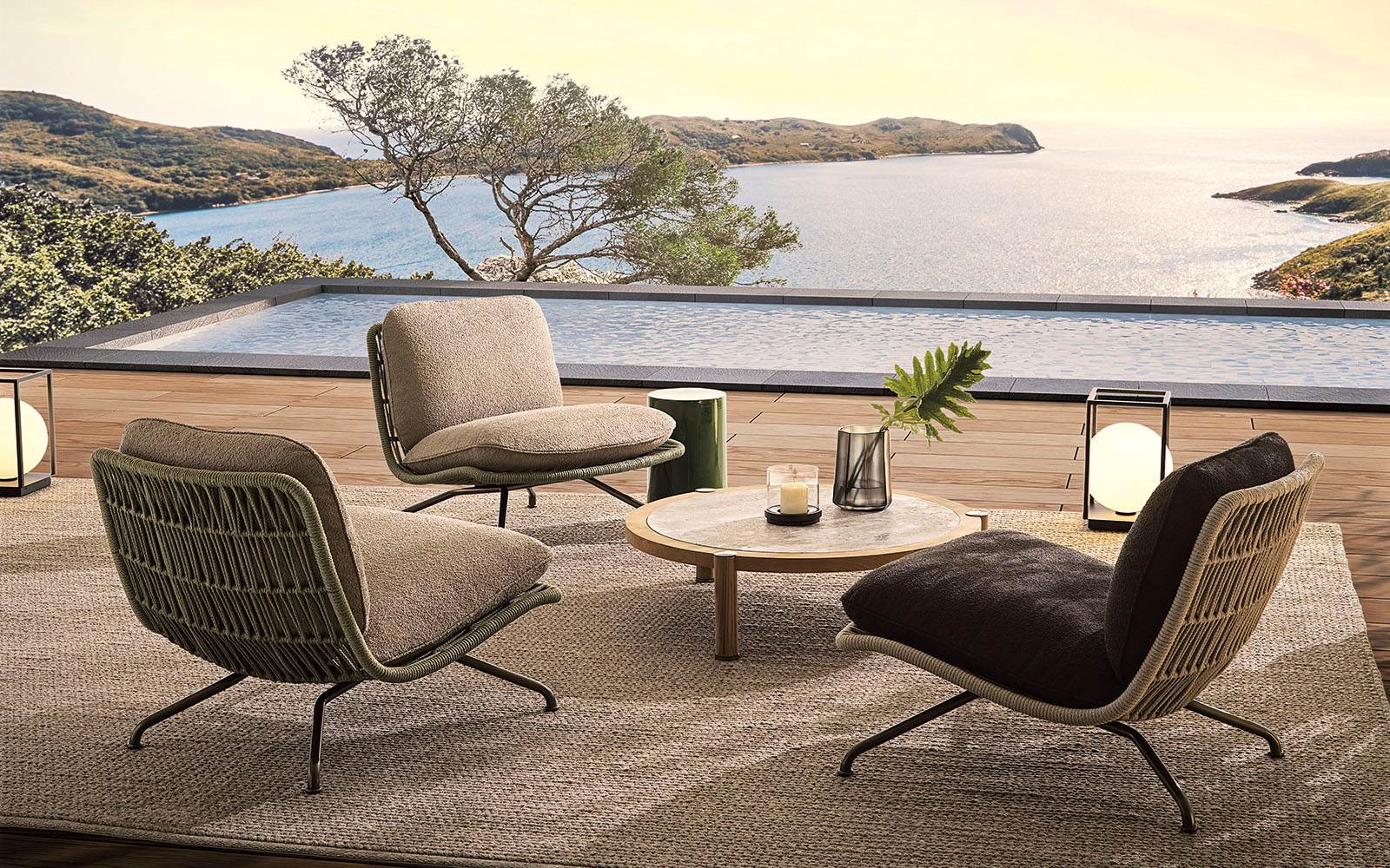 Minotti Уличное кресло Pattie "Cord" Outdoor от Minotti — в интерьере