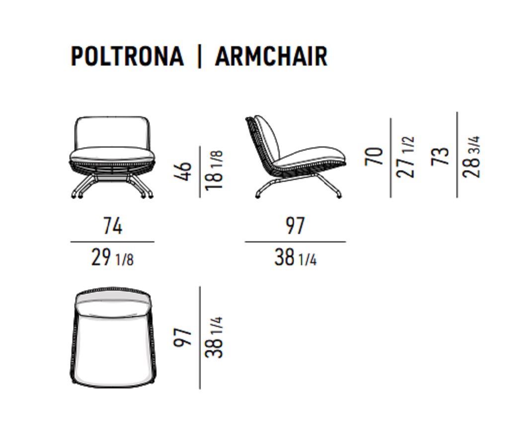 Minotti Уличное кресло Pattie "Cord" Outdoor от Minotti