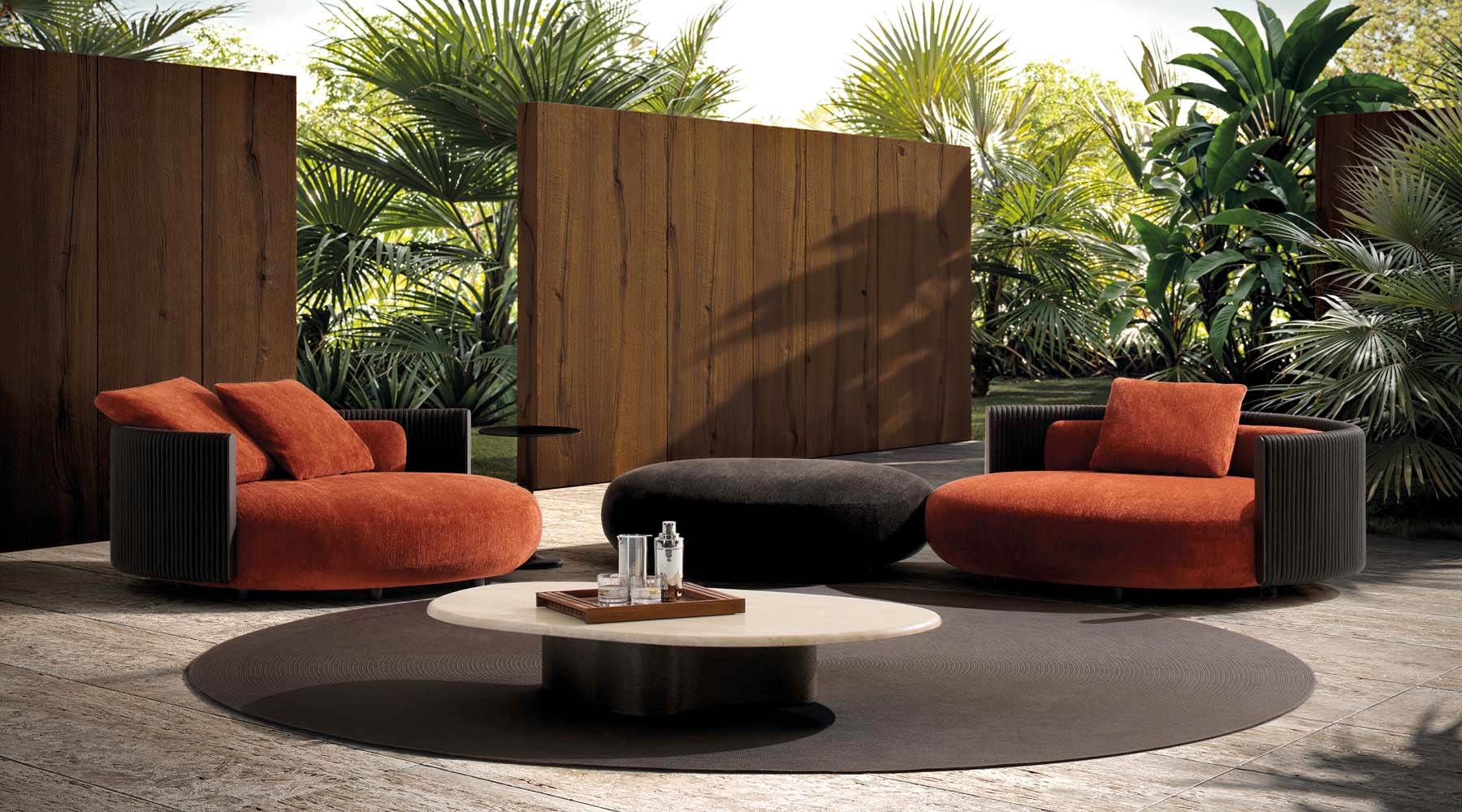 Minotti Уличное кресло Bezier "Cord" Outdoor от Minotti — в интерьере