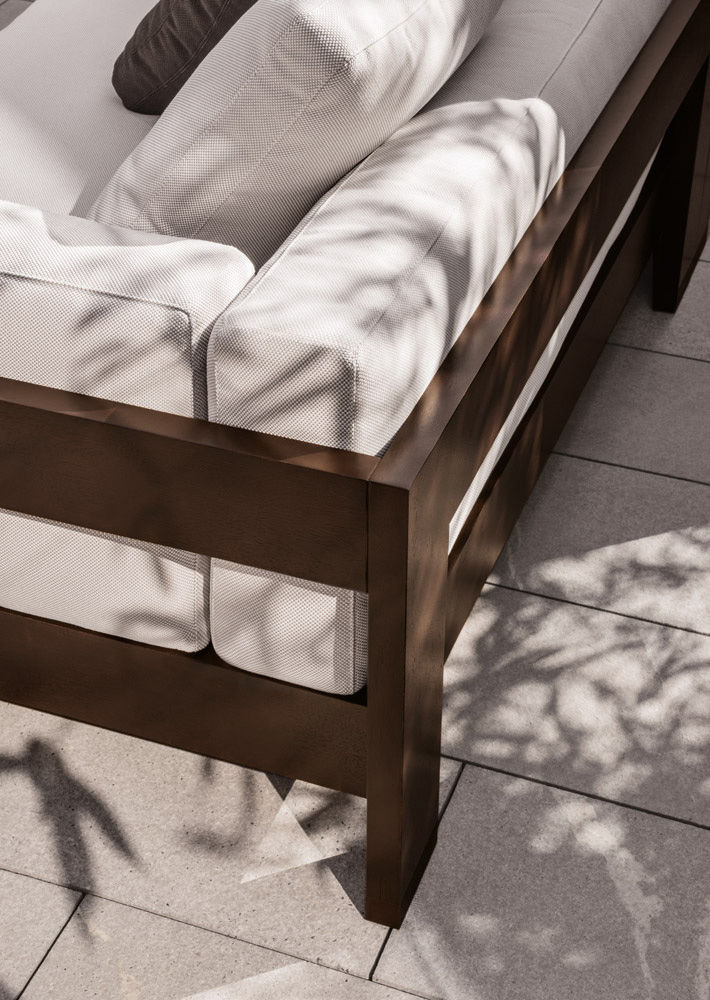 Minotti Уличный диван Alison "Dark Brown" Outdoor от Minotti — в интерьере