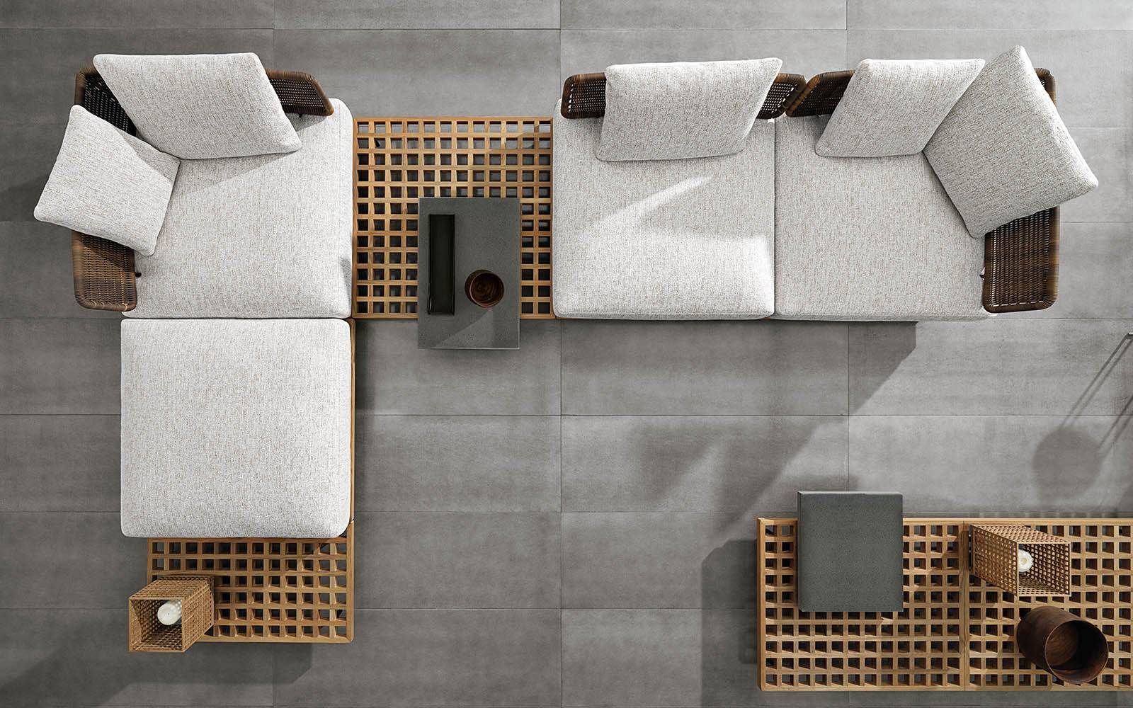 Minotti Уличный диван Quadrado от Minotti — в интерьере