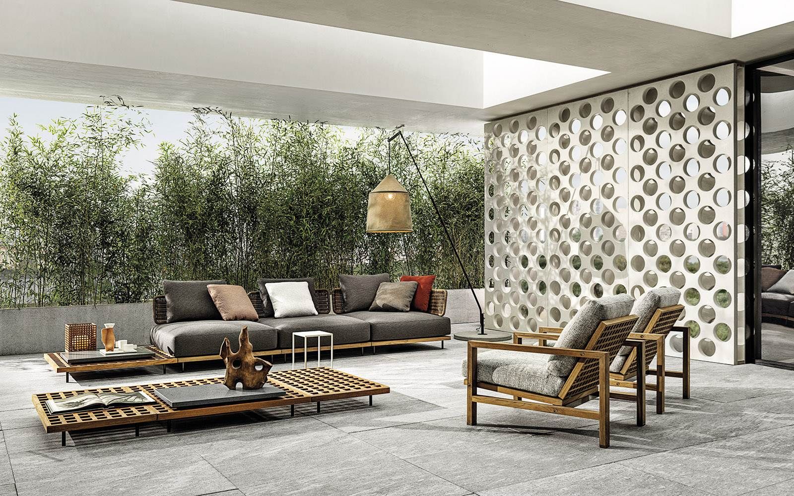 Minotti Уличный диван Quadrado от Minotti — в интерьере