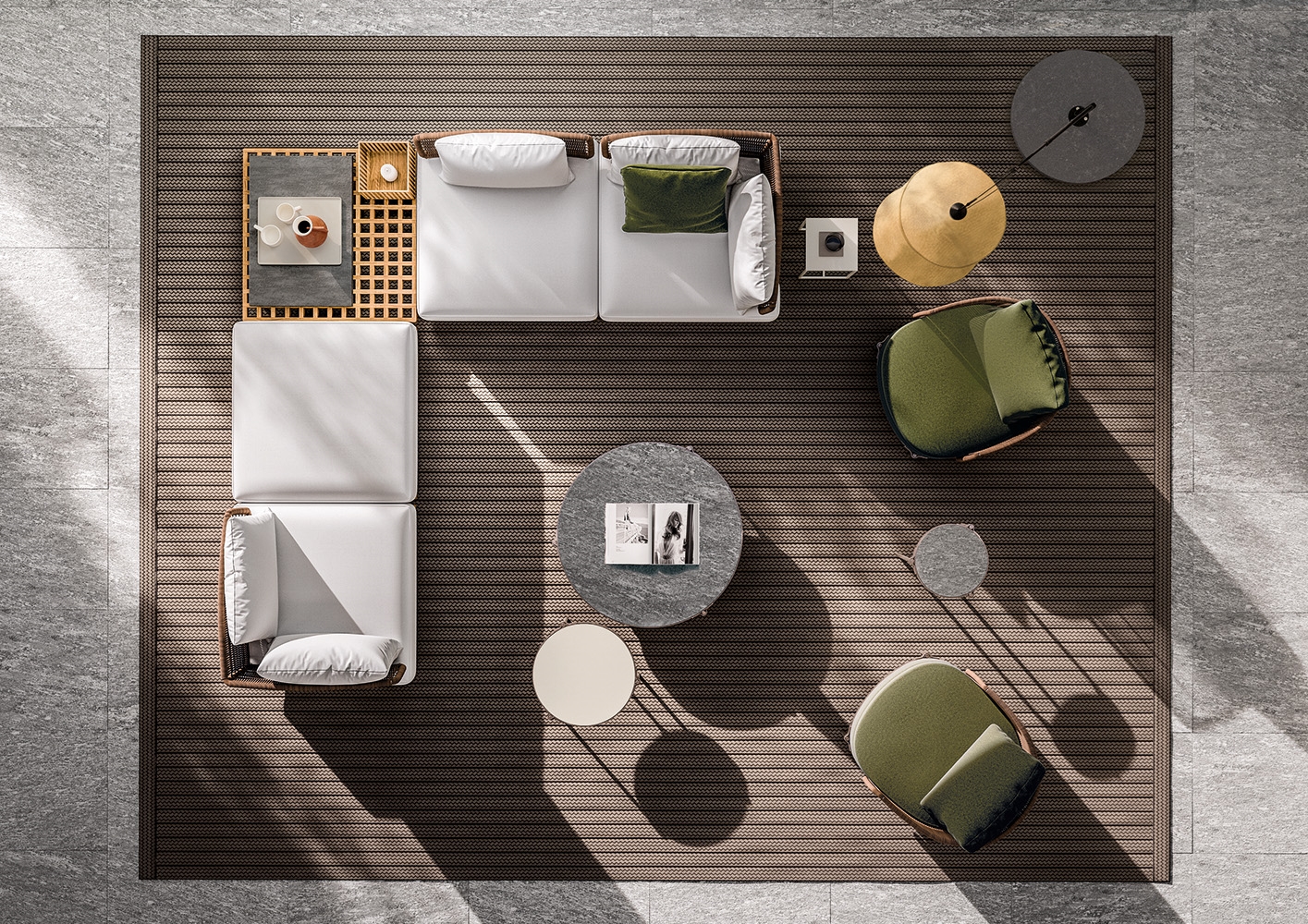 Minotti Уличный диван Quadrado от Minotti — в интерьере