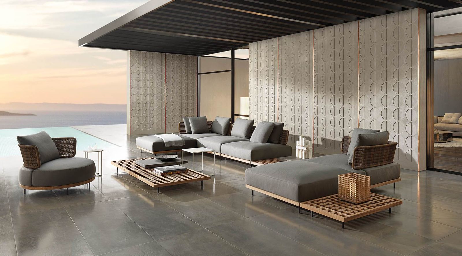 Minotti Уличный диван Quadrado от Minotti — в интерьере