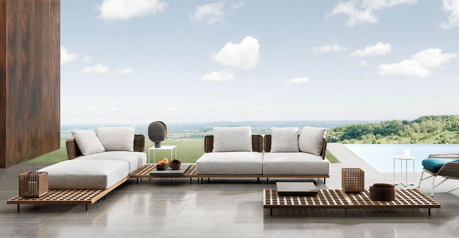 Minotti Уличный диван Quadrado от Minotti — в интерьере