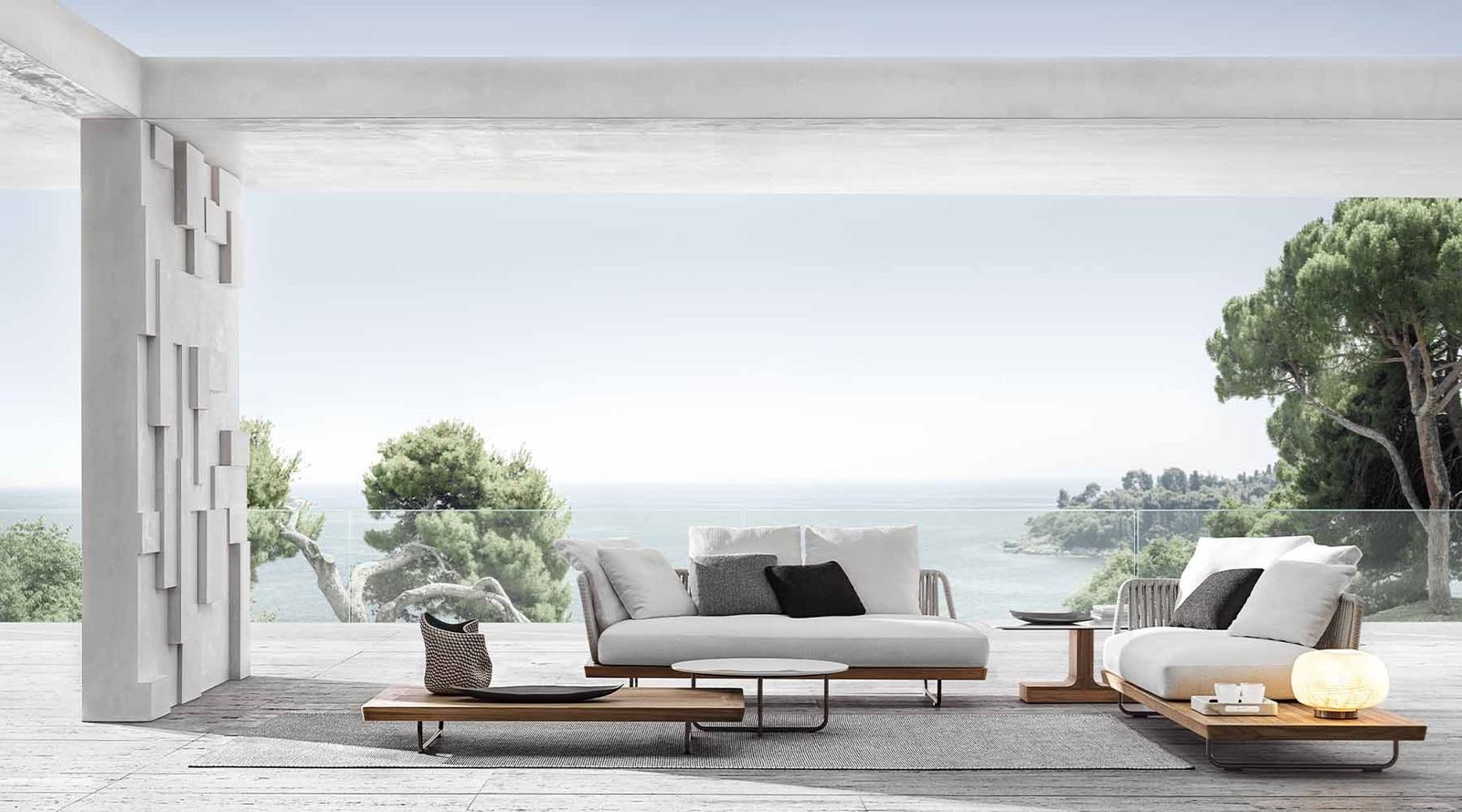 Minotti Уличный диван Sunray от Minotti — в интерьере