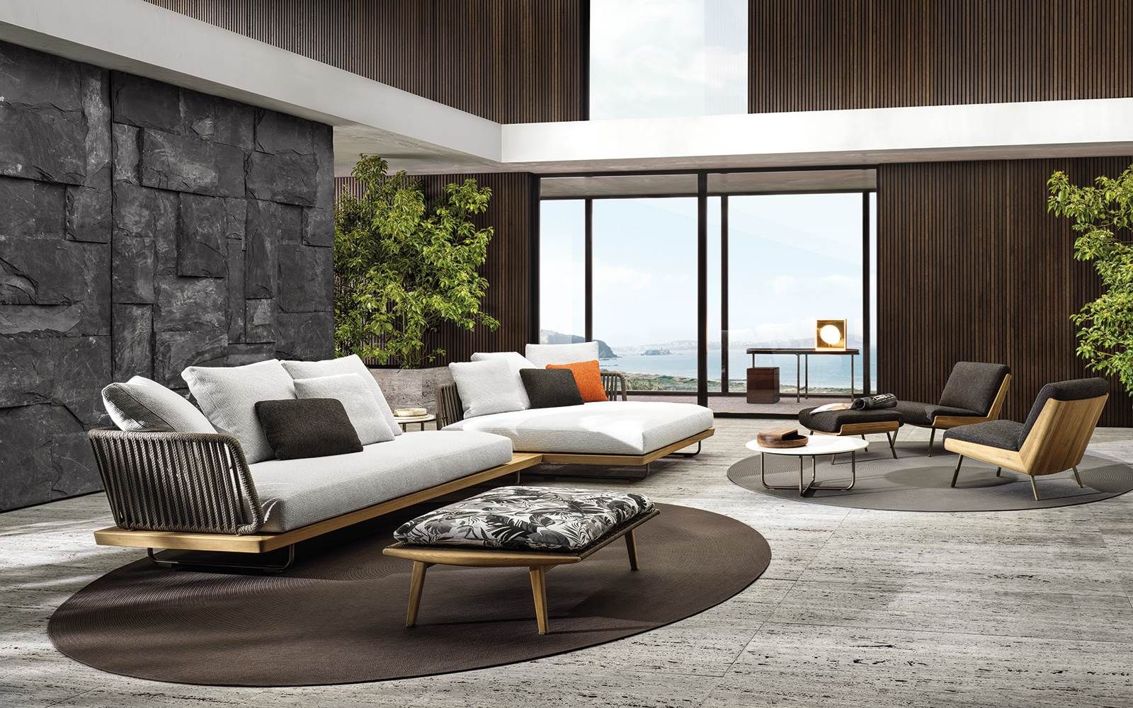 Minotti Уличный диван Sunray от Minotti — в интерьере