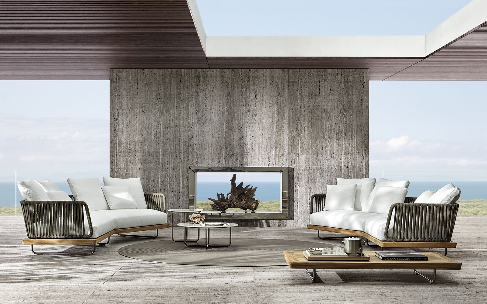 Minotti Уличный диван Sunray от Minotti — в интерьере