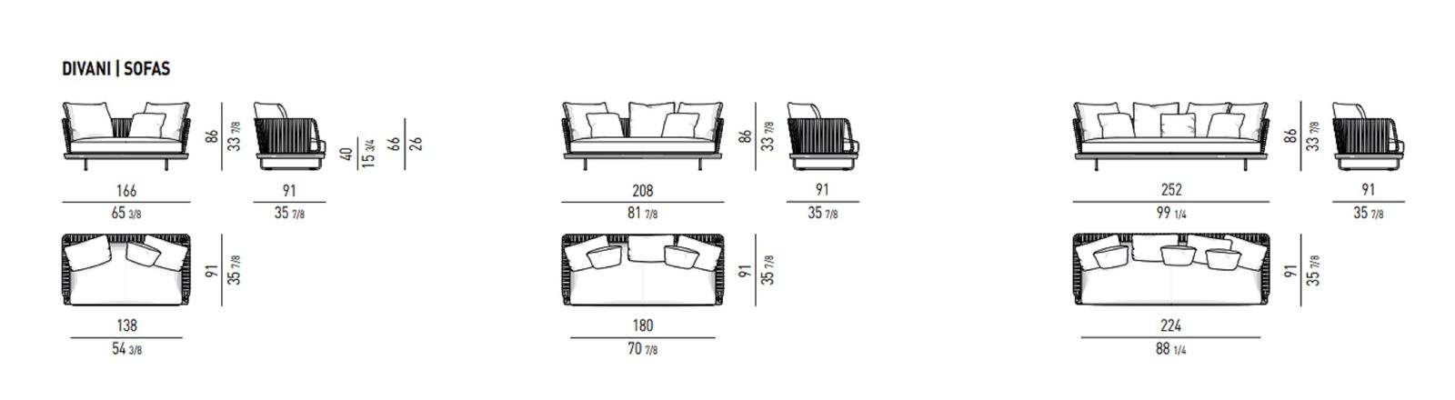 Minotti Уличный диван Sunray от Minotti