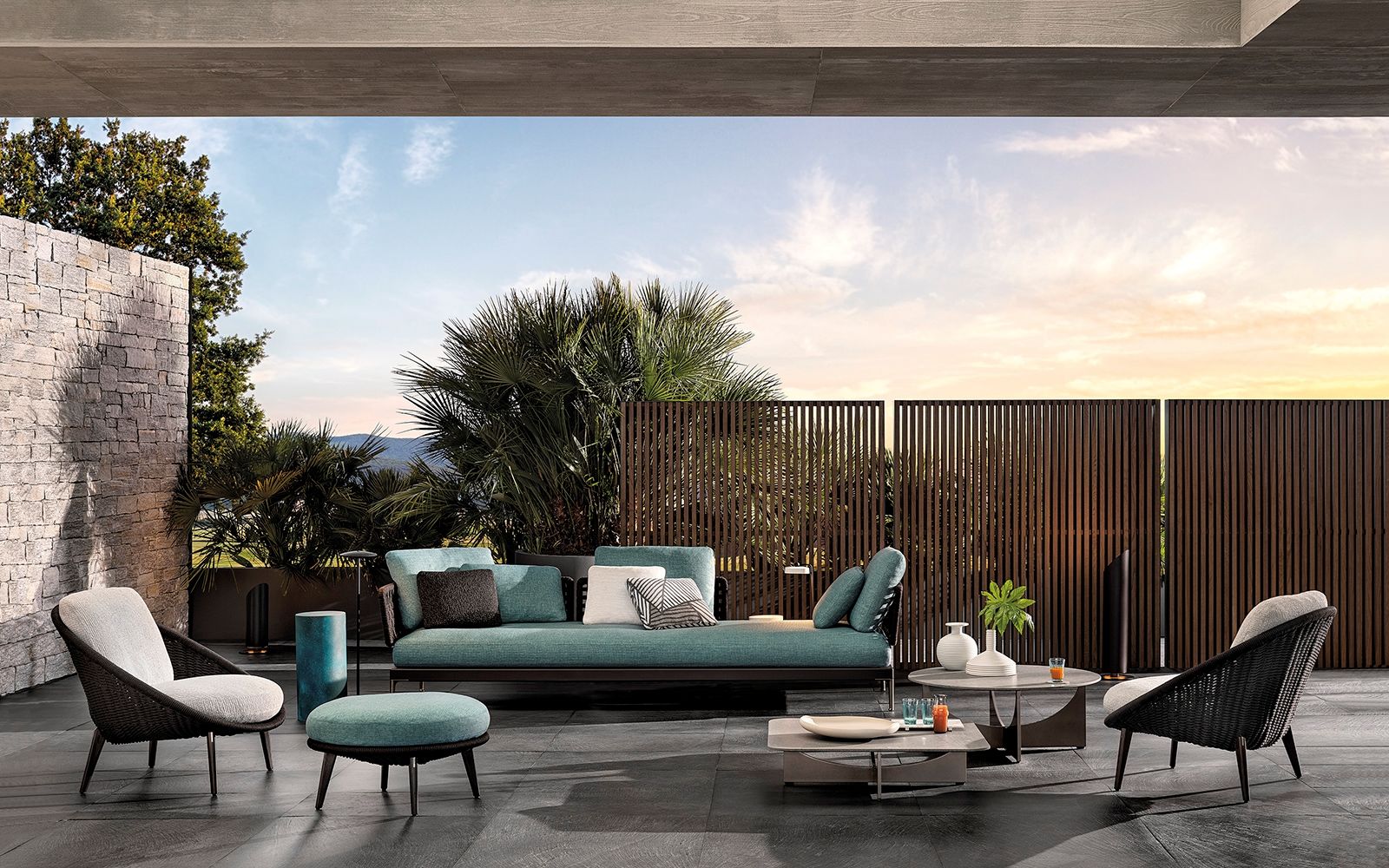 Minotti Уличный диван Patio от Minotti — в интерьере