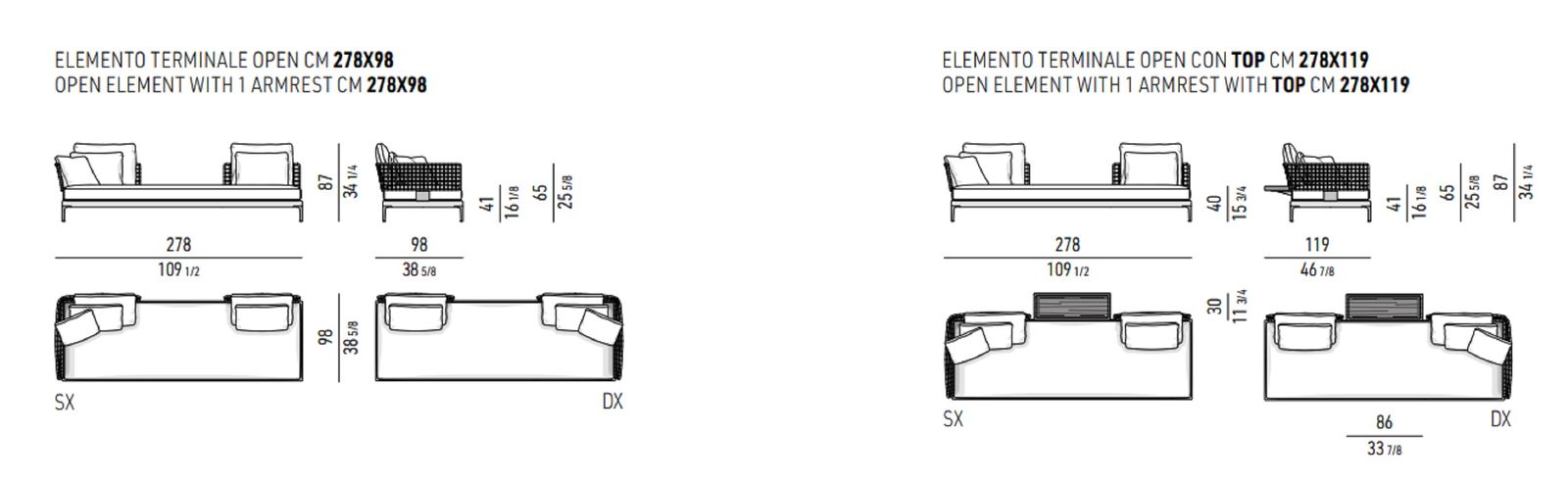 Minotti Уличный диван Patio от Minotti