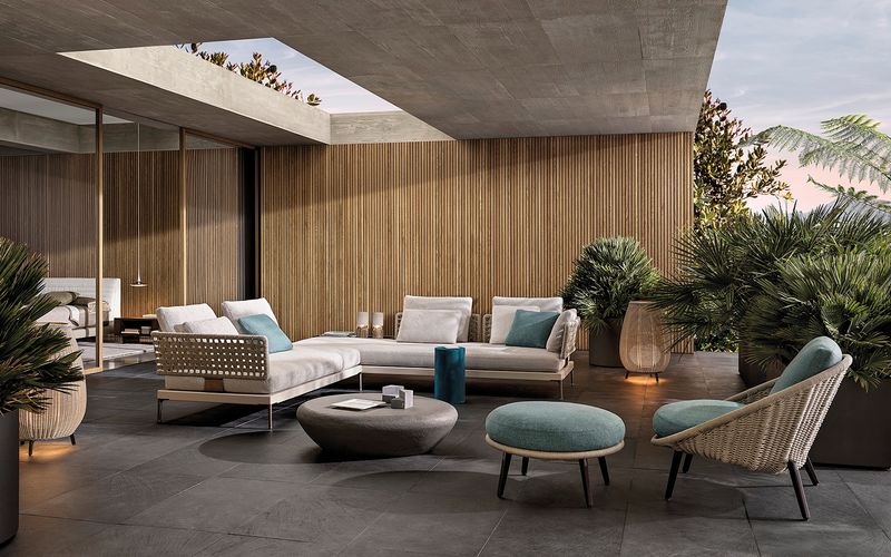 Minotti Уличный диван Patio от Minotti — в интерьере