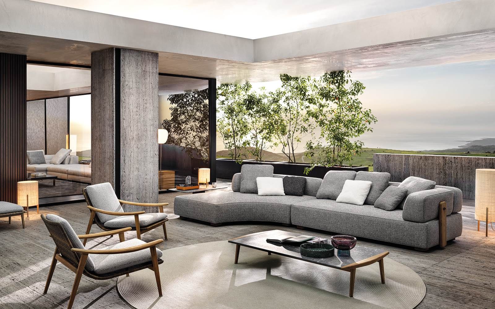 Minotti Уличный диван Florida от Minotti — в интерьере
